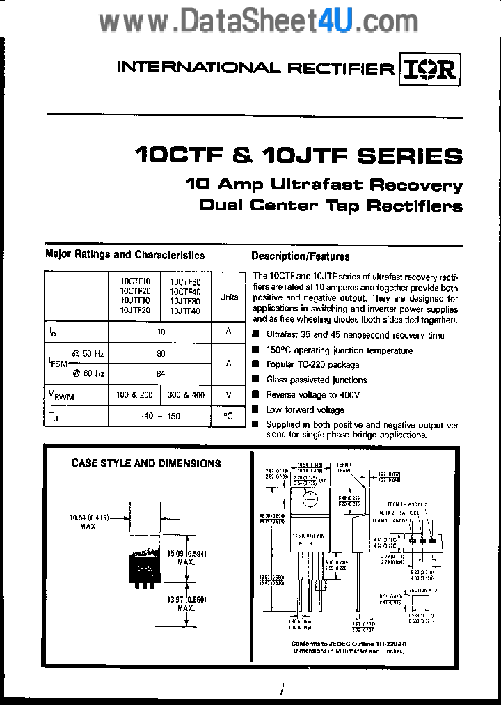 10JTF10_604500.PDF Datasheet Download --- IC-ON-LINE