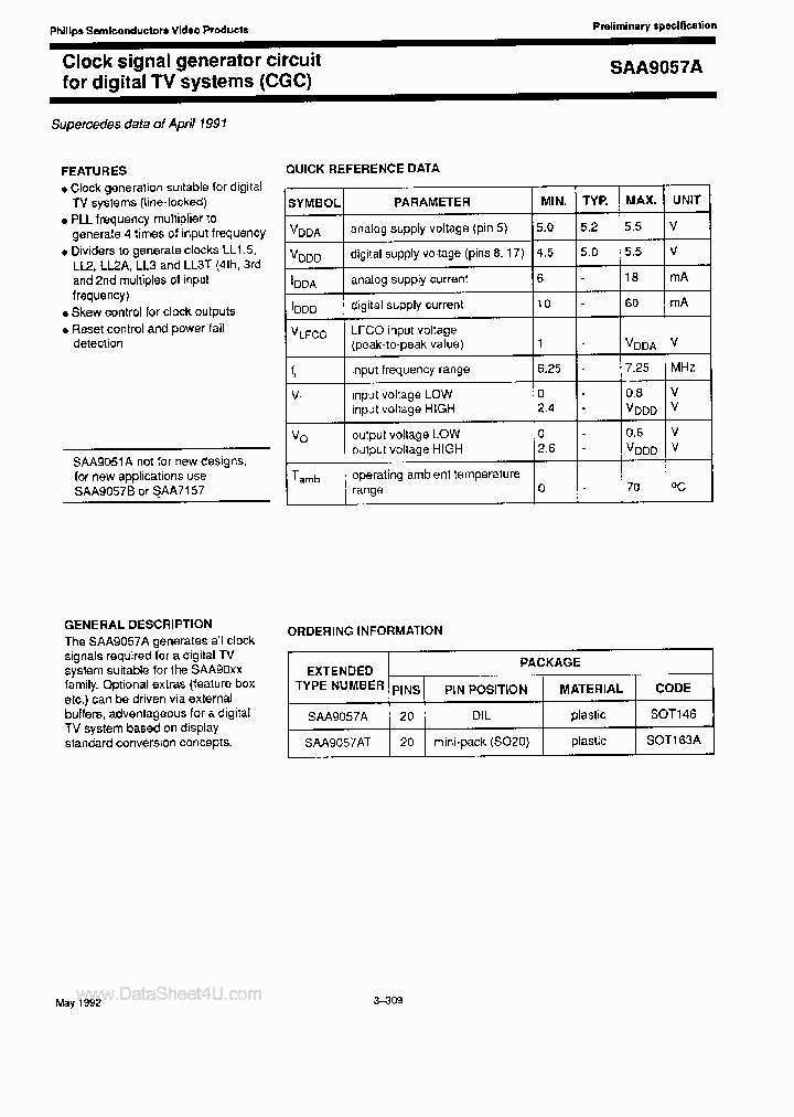 SAA9057A_639316.PDF Datasheet