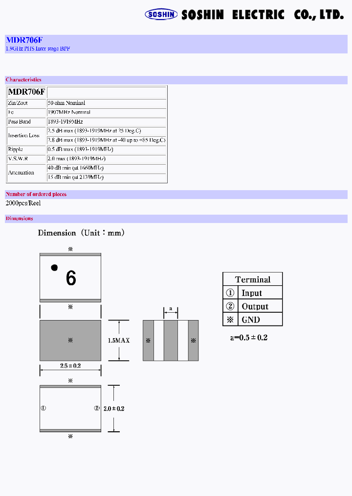 MDR706F_786042.PDF Datasheet Download --- IC-ON-LINE