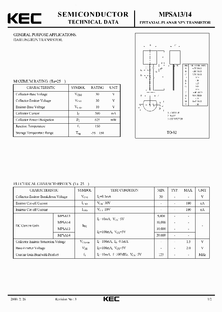 MPSA13_694975.PDF Datasheet