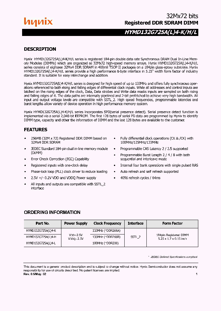 HYMD132G725AL4-H_676101.PDF Datasheet