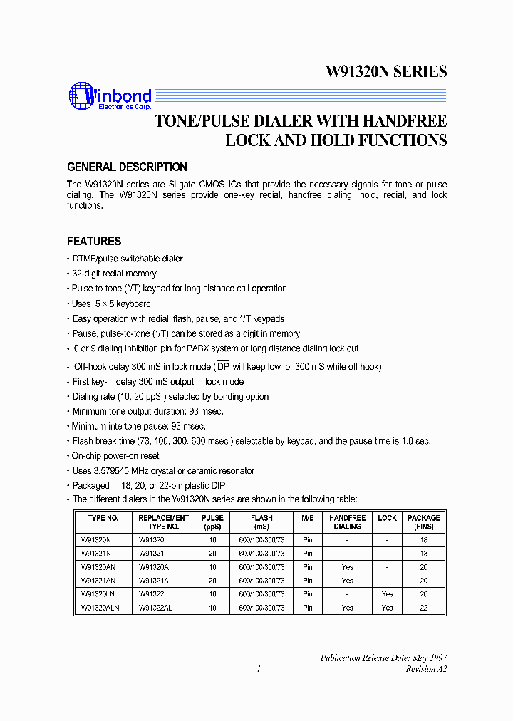 W91320_979490.PDF Datasheet