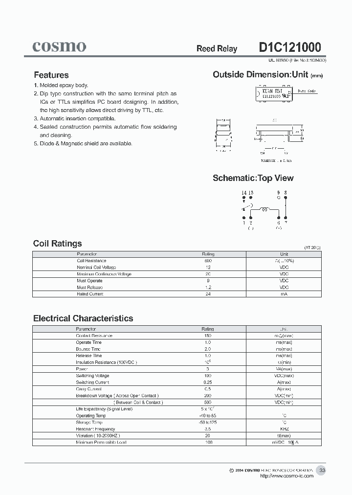 D1C121000_982630.PDF Datasheet Download --- IC-ON-LINE