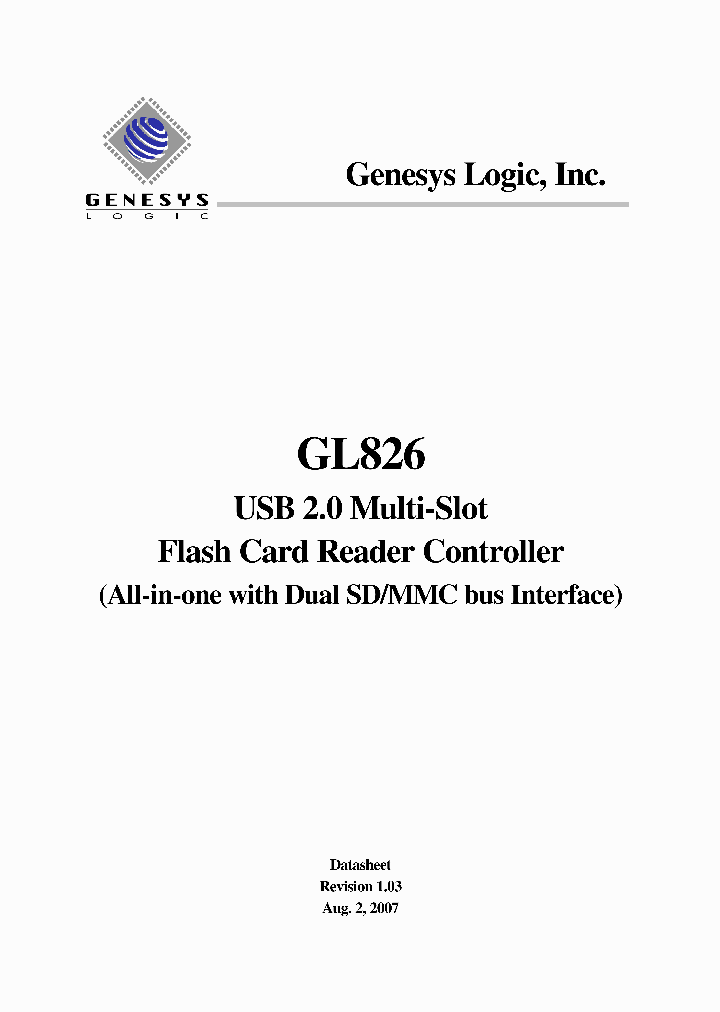 GL826_686553.PDF Datasheet Download --- IC-ON-LINE