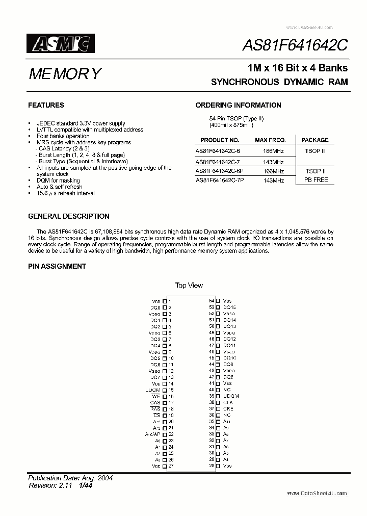 AS81F641642C_832148.PDF Datasheet