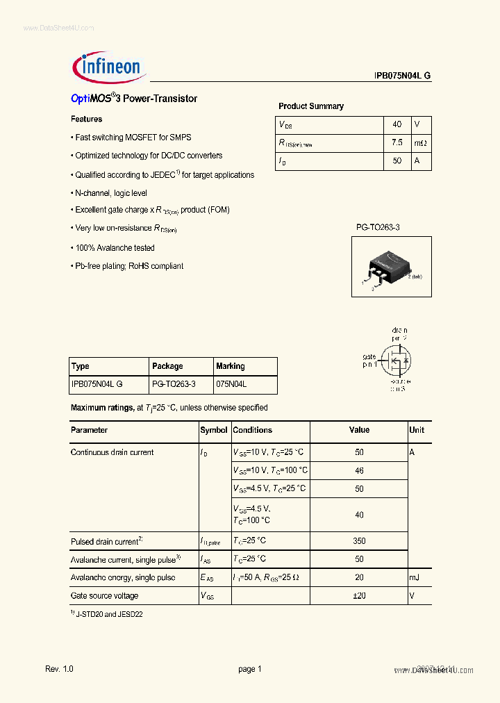 IPB075N04LG_833544.PDF Datasheet