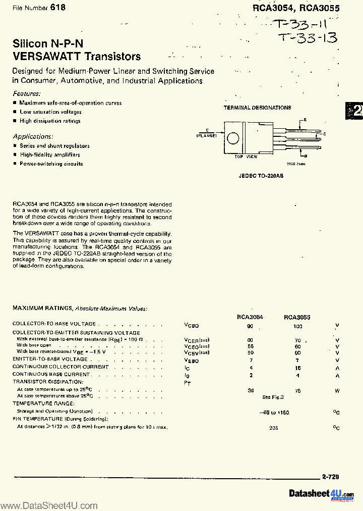 RCA3054_834395.PDF Datasheet