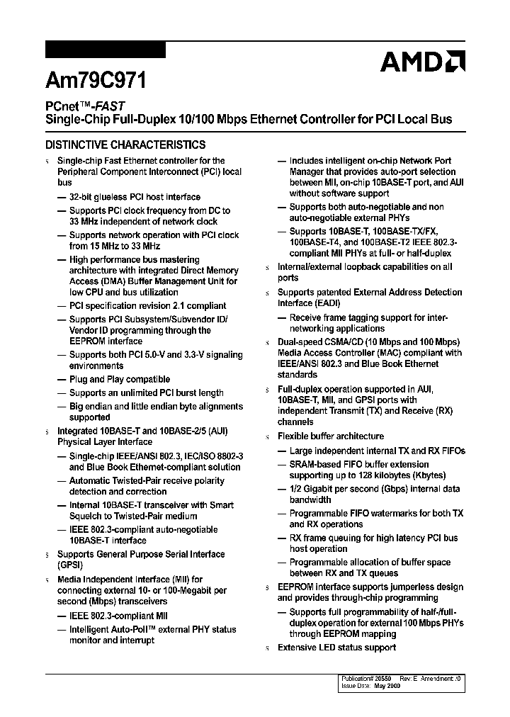 AM79C971_709775.PDF Datasheet Download --- IC-ON-LINE