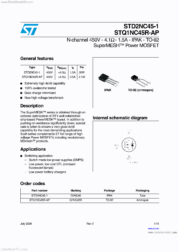 STQ1NC45R-AP_873507.PDF Datasheet