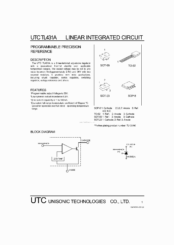 TL431A_877056.PDF Datasheet Download --- IC-ON-LINE