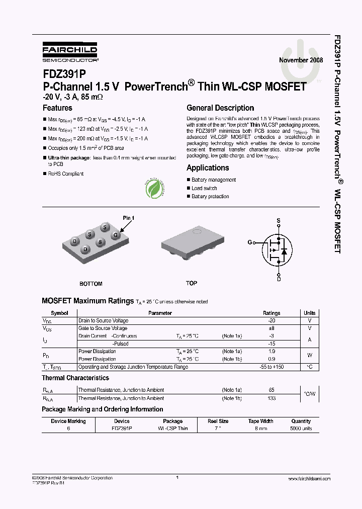 FDZ391P_734776.PDF Datasheet