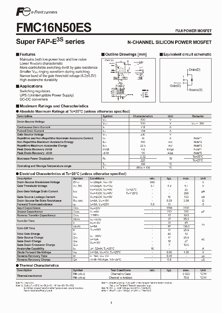 FMC16N50ES_1213538.PDF Datasheet