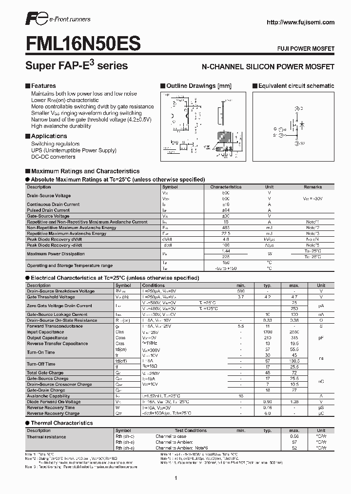 FML16N50ES_1213541.PDF Datasheet