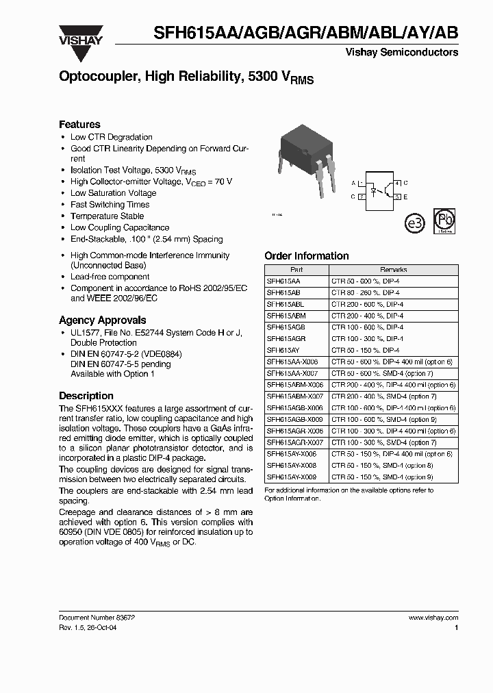 SFH615AGR-X007_1302138.PDF Datasheet
