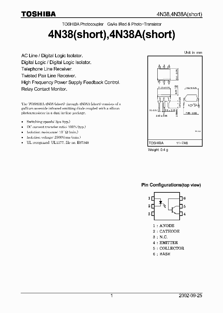 4N38SHORT_1318848.PDF Datasheet