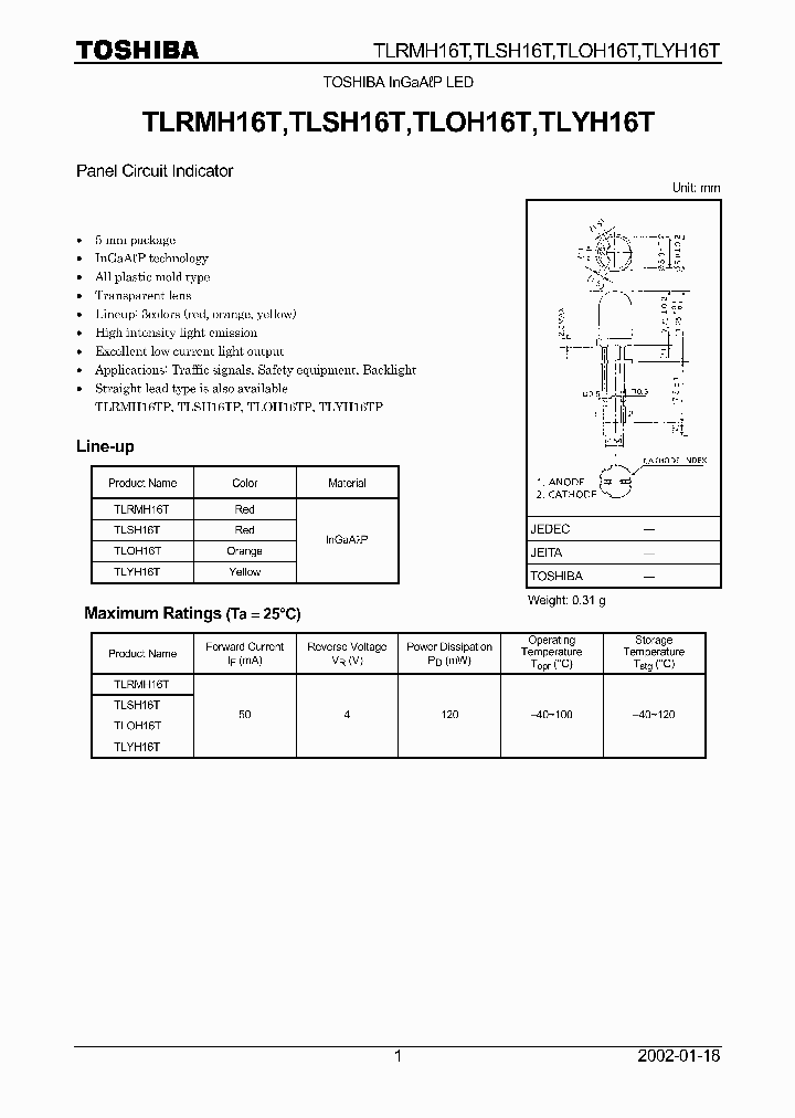 TLYH16T_1342798.PDF Datasheet Download --- IC-ON-LINE