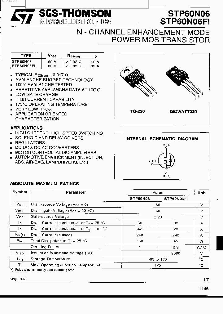 P60N06_936755.PDF Datasheet Download --- IC-ON-LINE