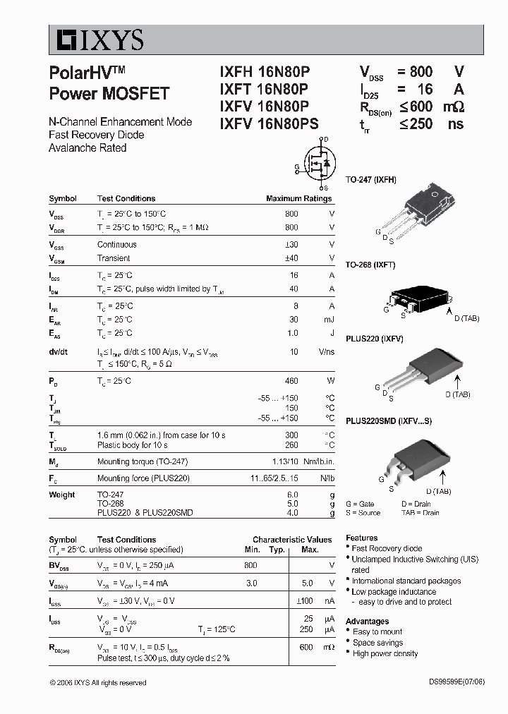 IXFH16N80P_1346544.PDF Datasheet