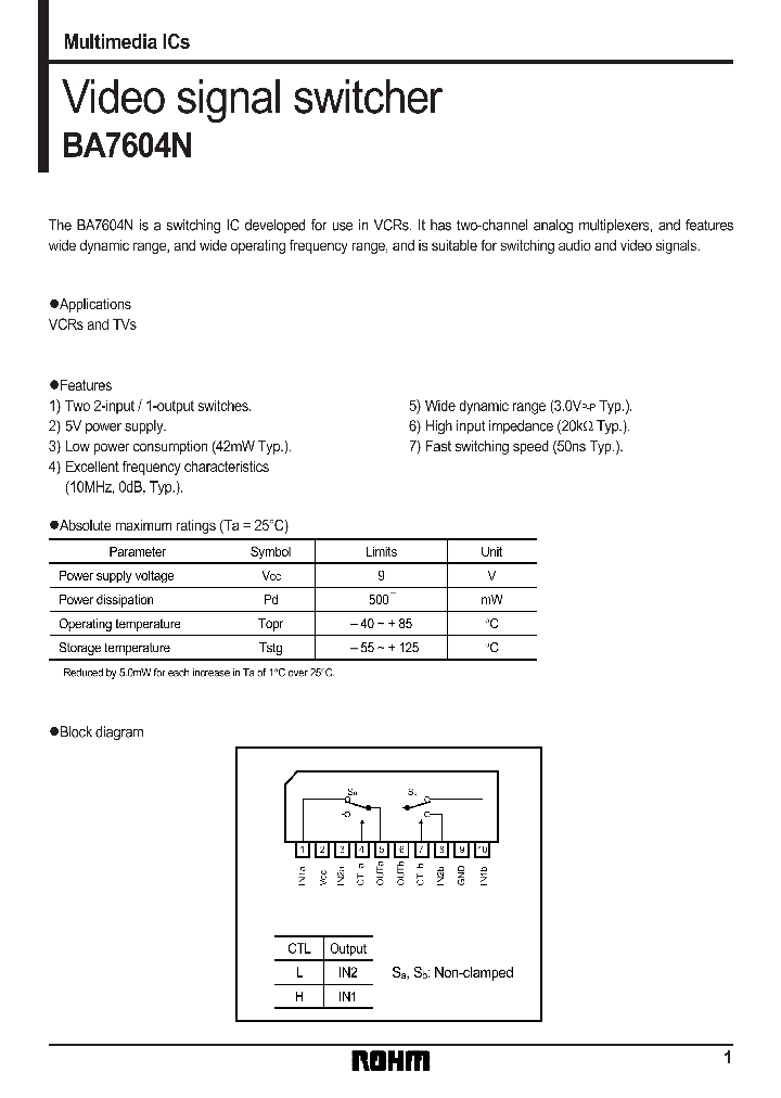 BA7604N_1357392.PDF Datasheet Download --- IC-ON-LINE