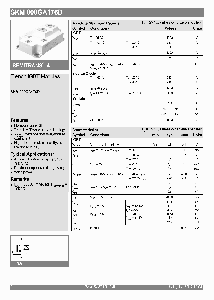 SKM800GA176D10_1364704.PDF Datasheet