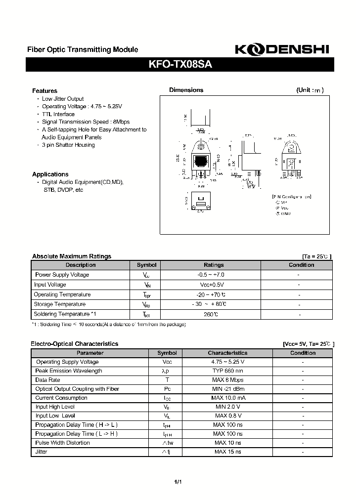 KFO-TX08SA_1360162.PDF Datasheet