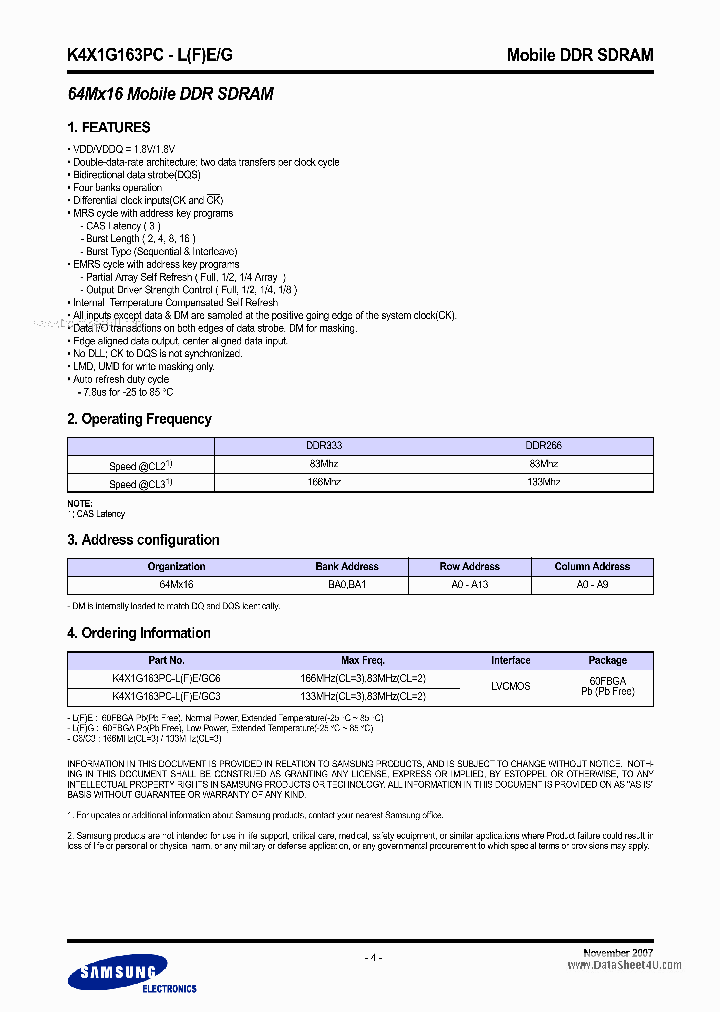 K4X1G163PC-FE_1214323.PDF Datasheet