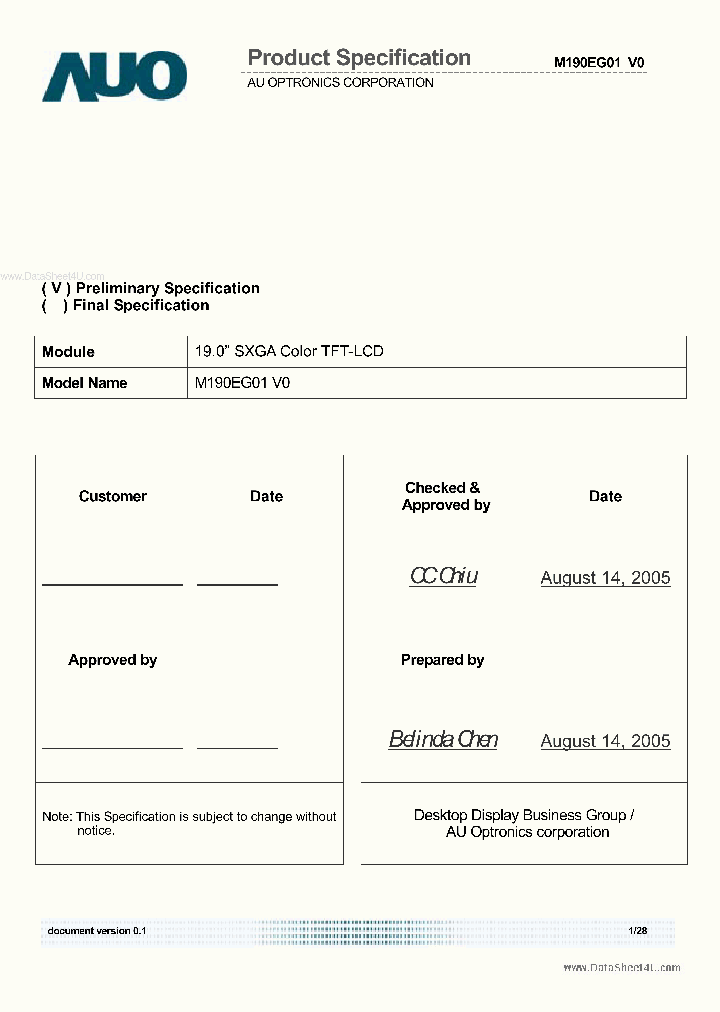 M190EG01_1222212.PDF Datasheet