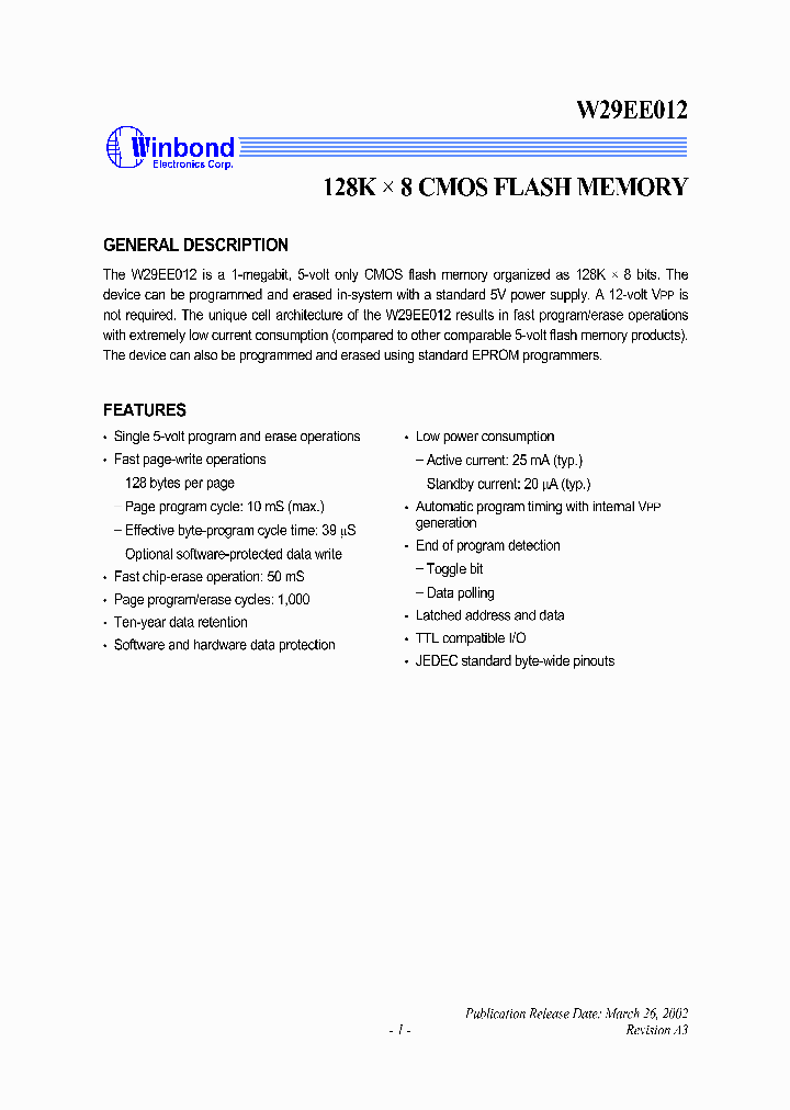 W39L020Q-90B_1414008.PDF Datasheet