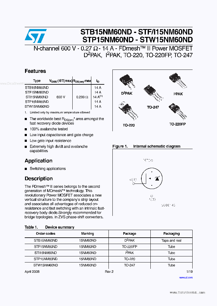 STI15NM60ND_1253306.PDF Datasheet