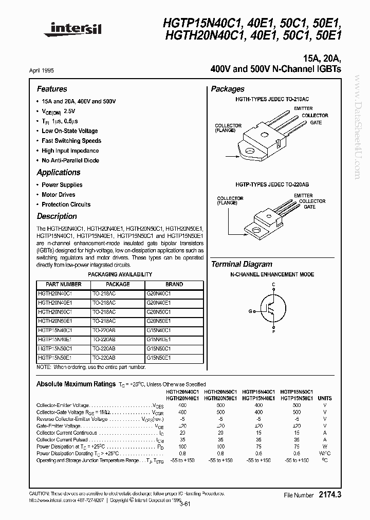 15N50C1_1293135.PDF Datasheet Download --- IC-ON-LINE