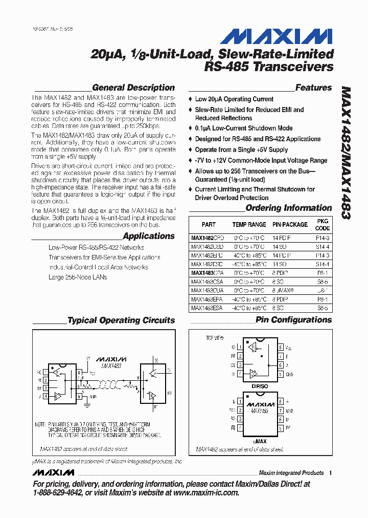 MAX1482CPD_1418794.PDF Datasheet