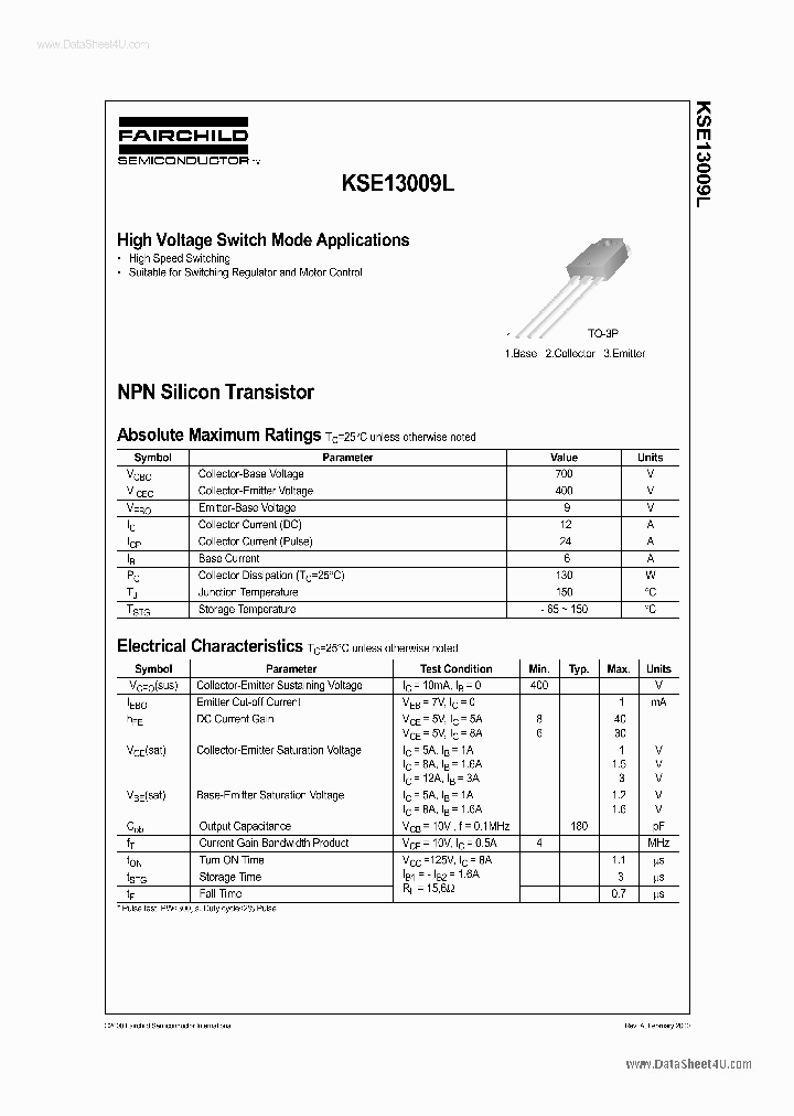 E13009L_1379709.PDF Datasheet Download --- IC-ON-LINE