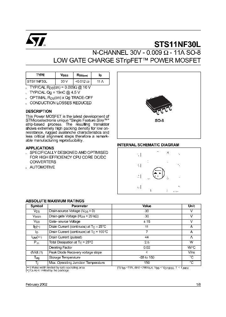 STS11NF30L_1450723.PDF Datasheet