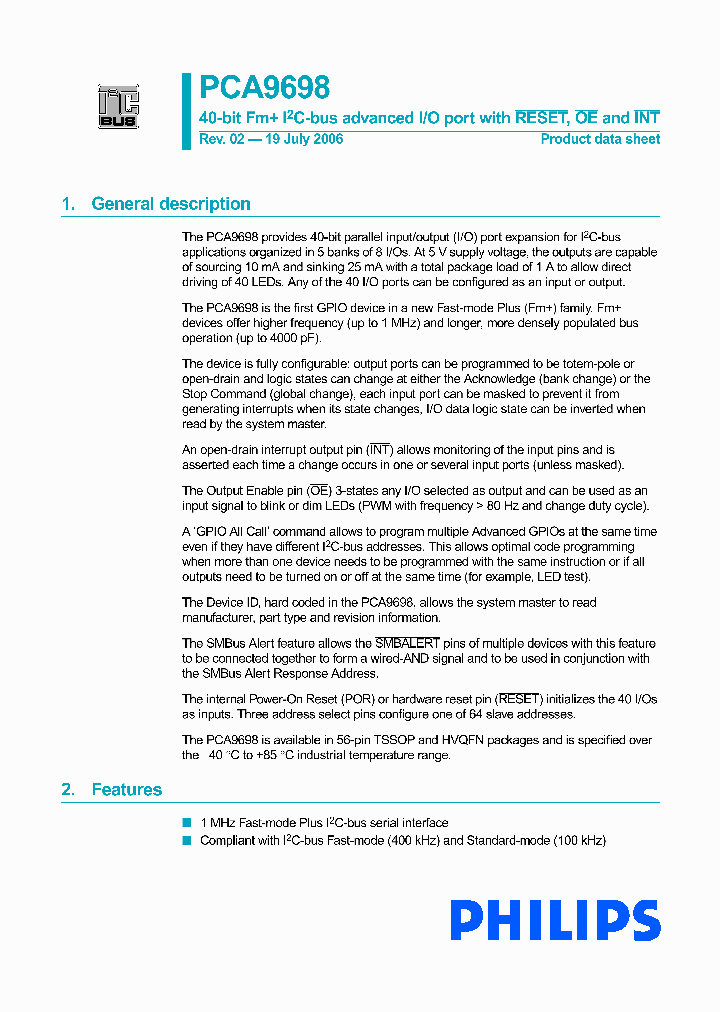 PCA9698DGG_1453479.PDF Datasheet