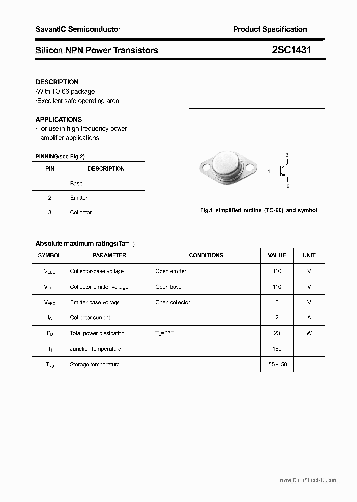 2SC1431_1415227.PDF Datasheet