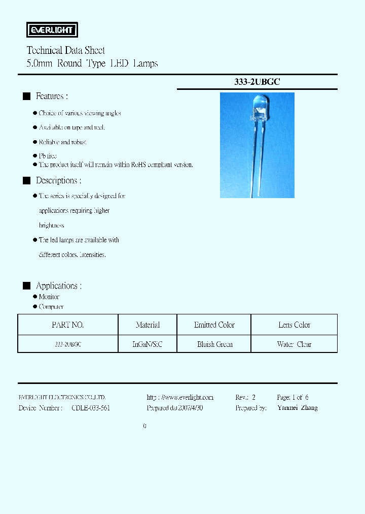 333-2UBGC_1454263.PDF Datasheet