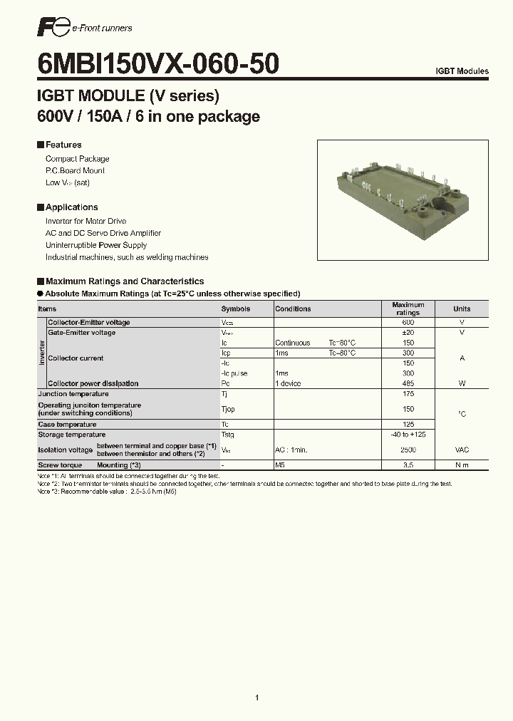 6MBI150VX-060-50_1521585.PDF Datasheet