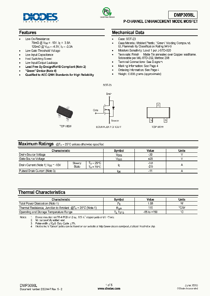 DMP3098L_1527951.PDF Datasheet