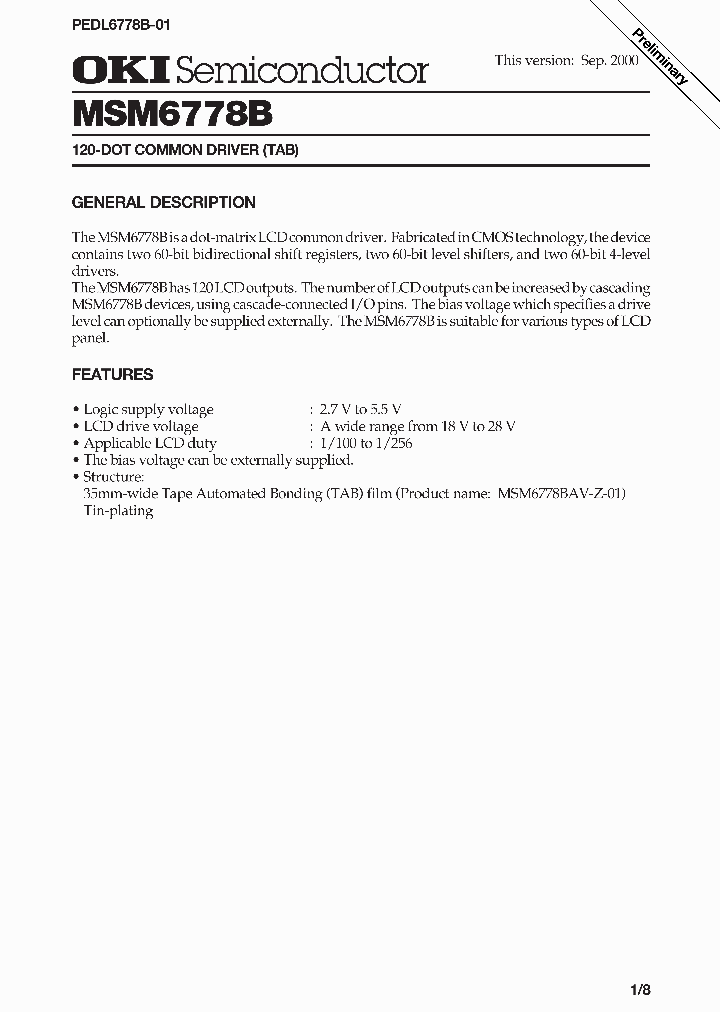 MSM6778B_1540455.PDF Datasheet