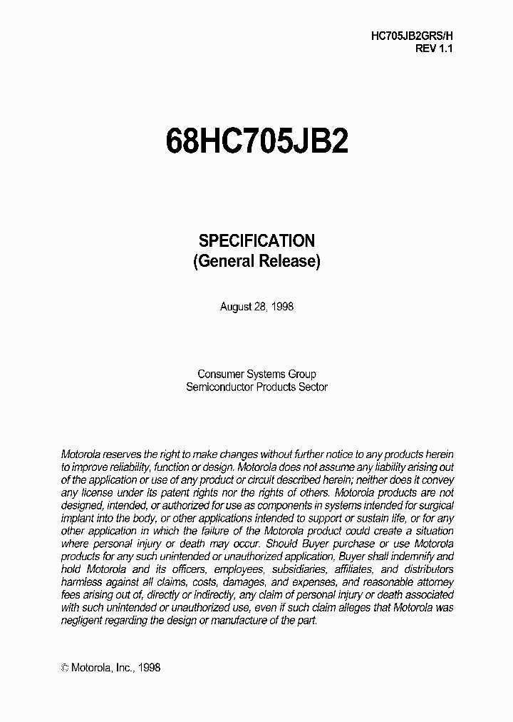 HC705JB2GRS_1552991.PDF Datasheet