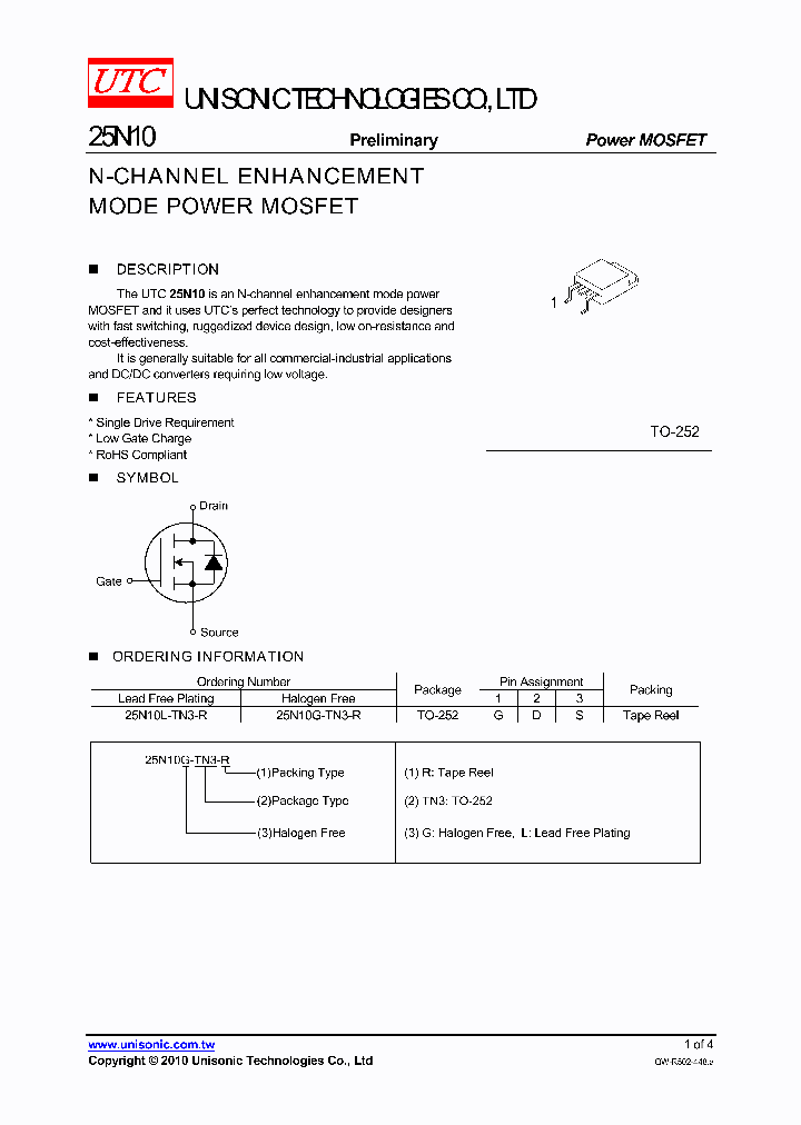 25N10G-TN3-R_1572307.PDF Datasheet