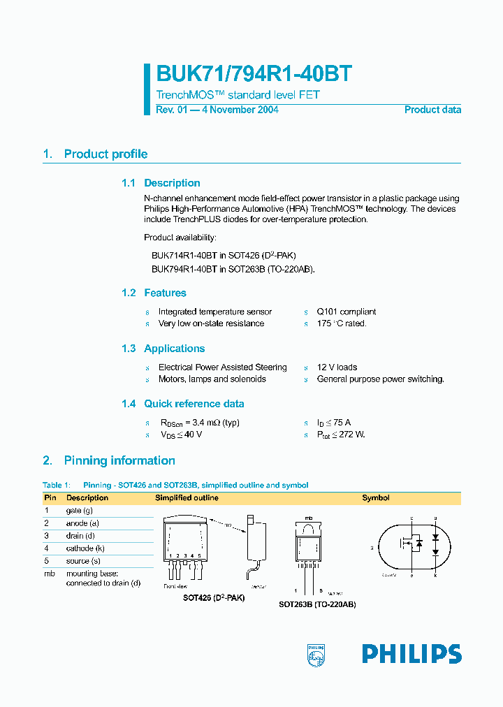 BUK714R1-40BT_1573156.PDF Datasheet