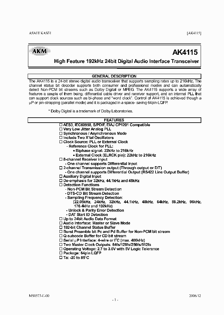 AK4115_889086.PDF Datasheet