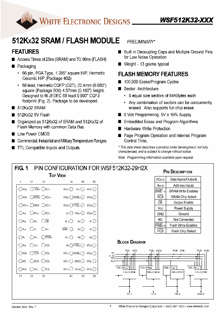 WSF512K32-XH2X_919543.PDF Datasheet