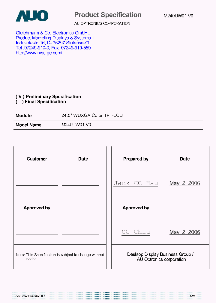 M240UW01V0_1607070.PDF Datasheet