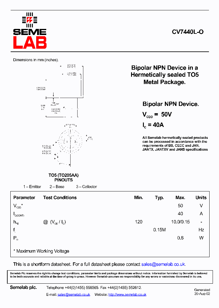 CV7440L-O_992699.PDF Datasheet