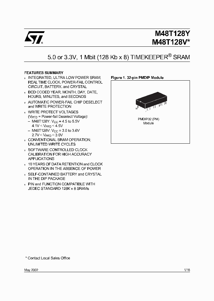 M48T128Y-70PM1_1609895.PDF Datasheet