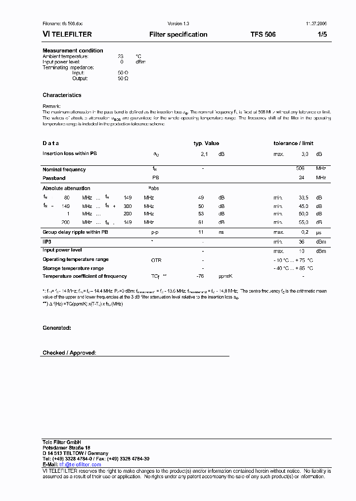 TFS506_1617115.PDF Datasheet