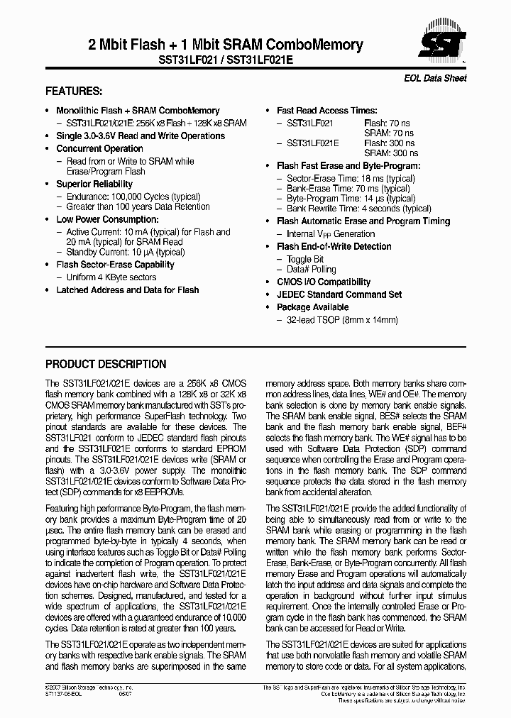 SST31LF021-70-4E-WH_1019738.PDF Datasheet
