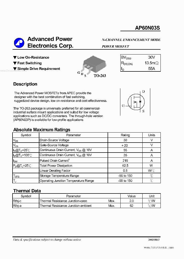 60N03S_1639722.PDF Datasheet Download --- IC-ON-LINE